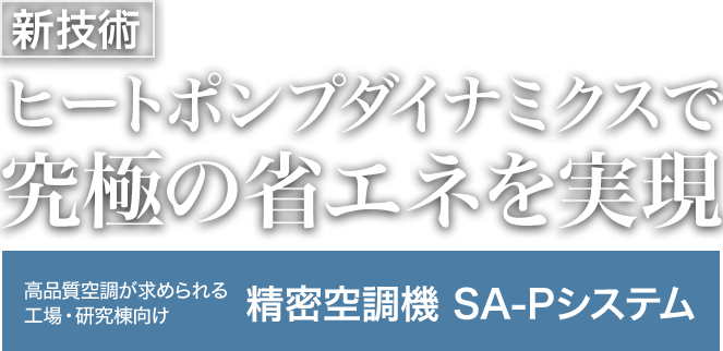 新技術 ヒートポンプダイナミクスで究極の省エネを実現　高品質空調が求められる工場・研究棟向け 精密空調機 SA-Pシステム